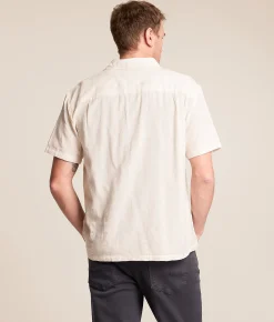 Tops | Brixton Cru Striped Dobby Shirt Off White