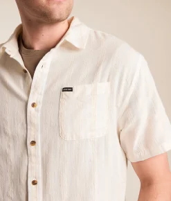Tops | Brixton Cru Striped Dobby Shirt Off White