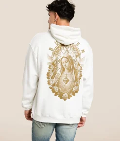 Tops | Sullen Cry Mary Hooded Sweatshirt Antique White