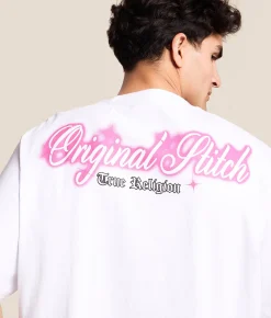 Tops|Graphic T-Shirts | True Religion Crystal Logo T-Shirt Optic White