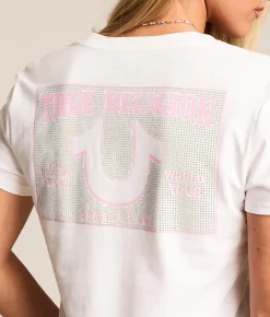 True Religion Crystal T-Shirt Optic White Clearance
