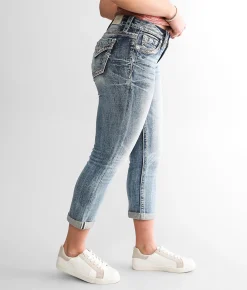 Miss Me Curvy Mid-Rise Cuffed Stretch Capri Jean M383 Clearance
