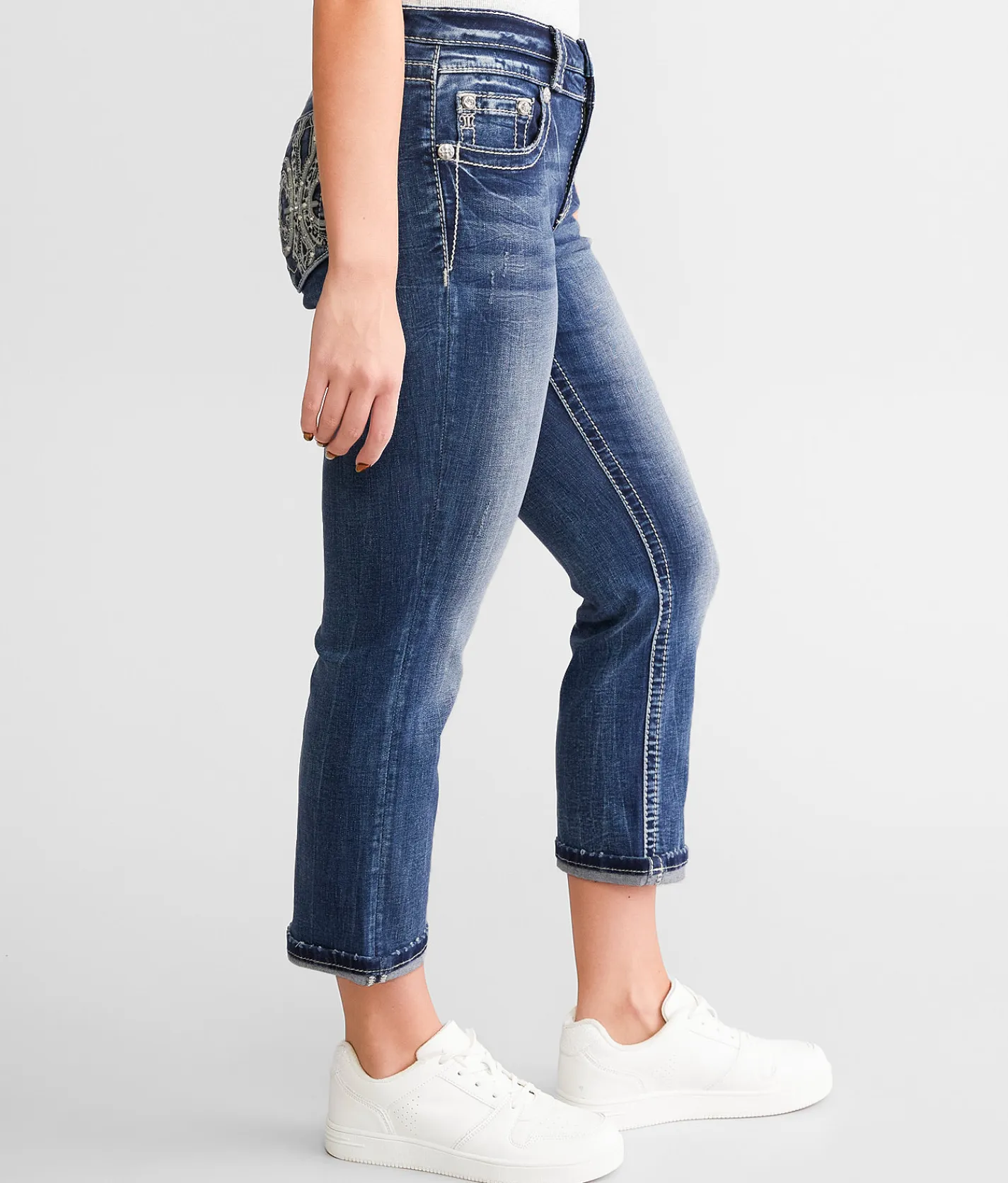 Jeans|Bottoms | Miss Me Curvy Mid-Rise Stretch Capri Jean K1438