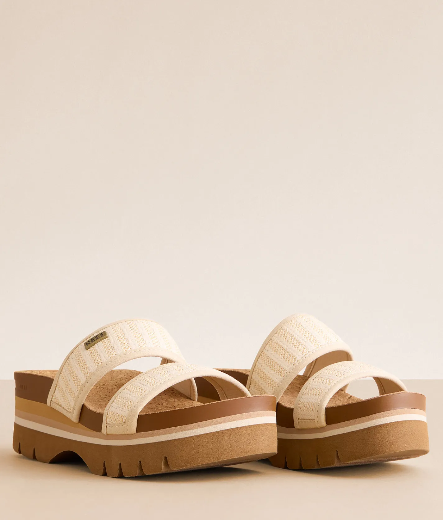 Reef Cushion Vista Higher Sandal Raffia Outlet