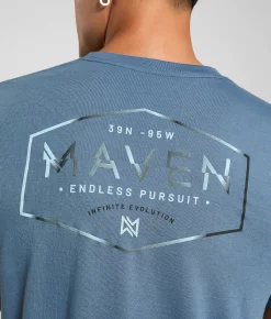 Tops|Graphic T-Shirts | Maven Co-op Cut Badge T-Shirt China Blue
