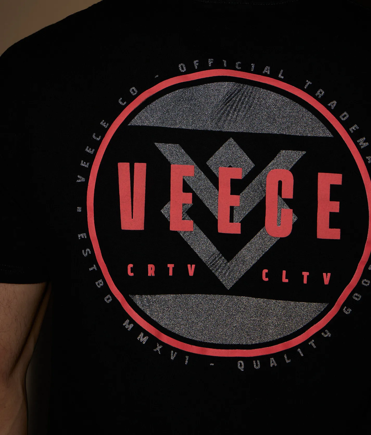 Veece Cut Through T-Shirt Washed Black Hot