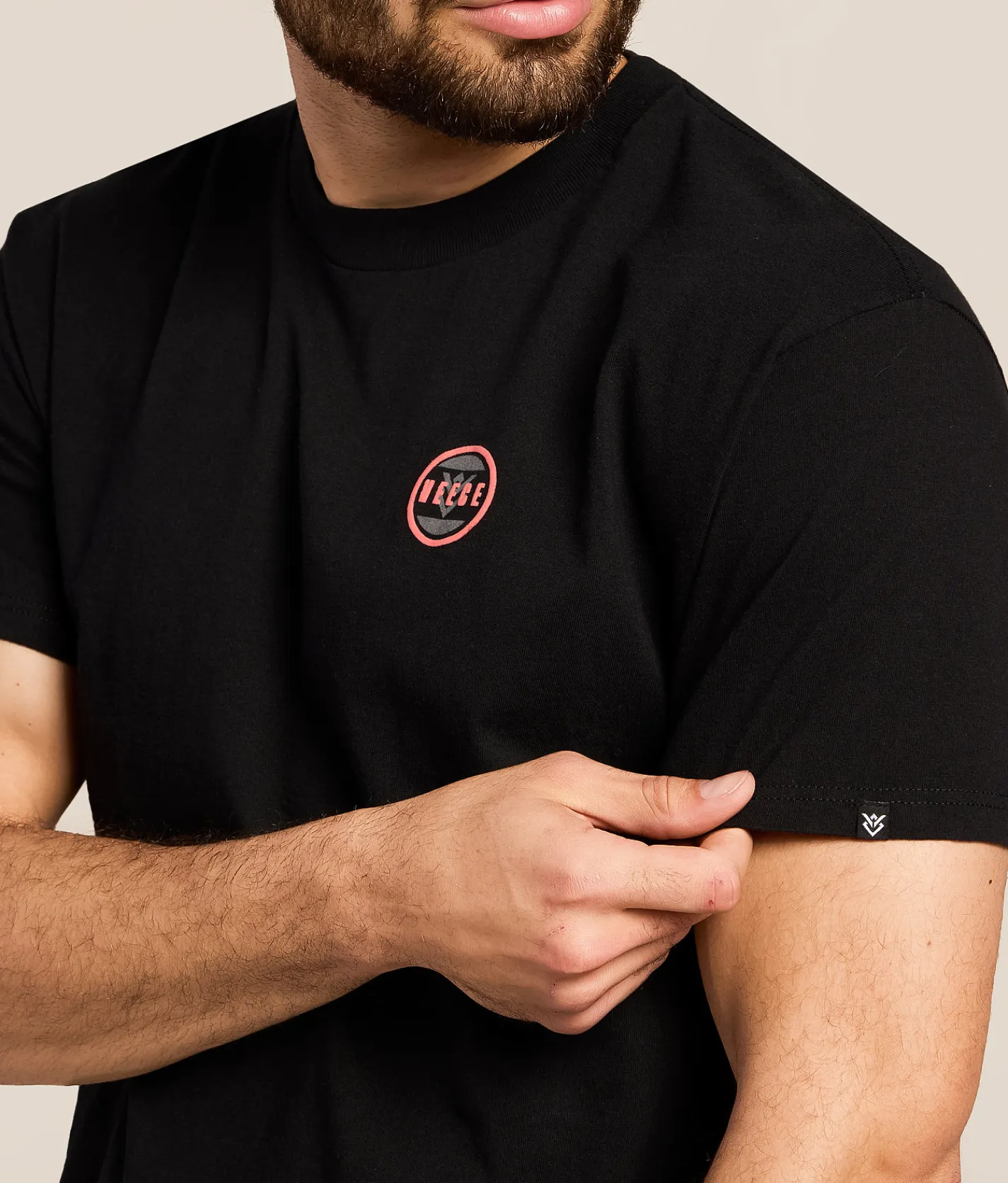 Veece Cut Through T-Shirt Washed Black Hot