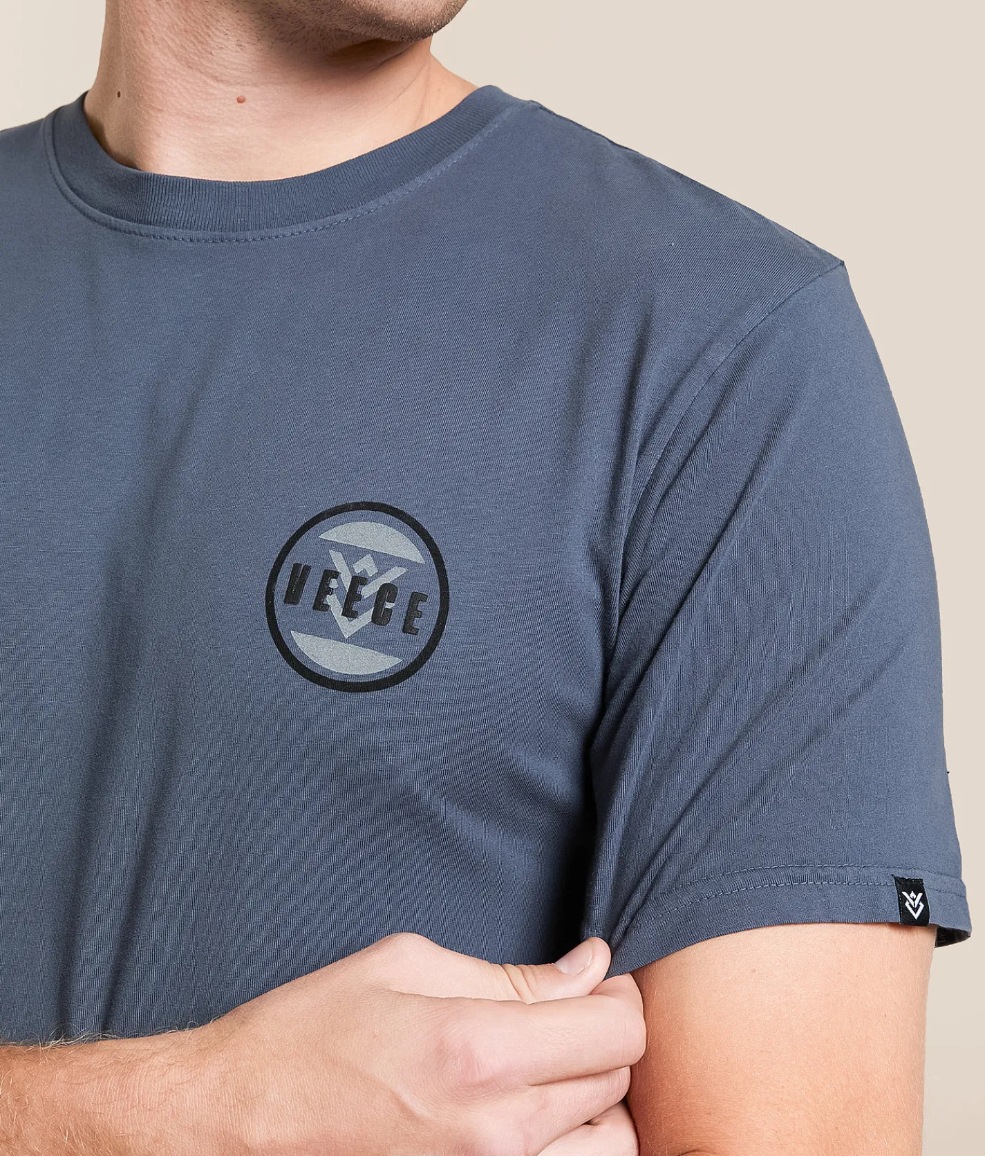 Veece Cut Through T-Shirt Blue Grey Sale