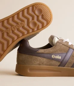 Gola® Cyclone Leather Sneaker Tobacco Dark Brown Gum Outlet