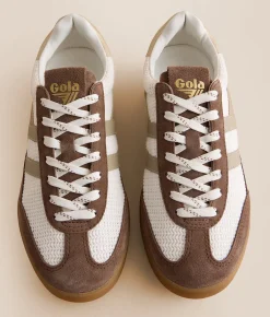 Gola® Cyclone Zephyr Leather Sneaker Off White Otter Bone Gum New