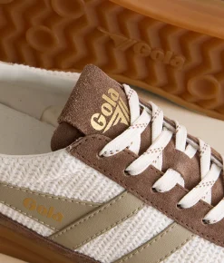 Gola® Cyclone Zephyr Leather Sneaker Off White Otter Bone Gum New