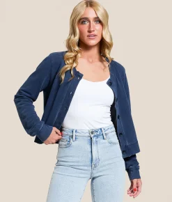 Z Supply Daily Knit Denim Cardigan Indigo Best