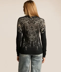 Tops | Affliction Daisetta T-Shirt Black Potassium Wash