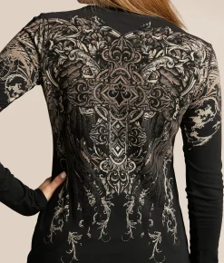 Tops | Affliction Daisetta T-Shirt Black Potassium Wash