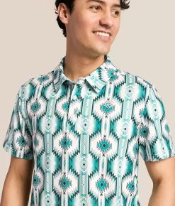 Rock & Roll Denim Dale Brisby Performance Polo Turquoise Discount