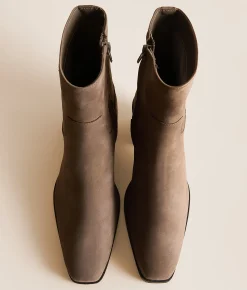 Steve Madden Daney Leather Ankle Boot Grey Suede Clearance