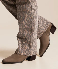Steve Madden Daney Leather Ankle Boot Grey Suede Clearance