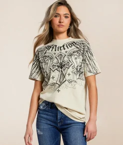 Affliction Dark Attack T-Shirt Sand Lava Wash Outlet