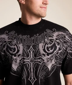 Tops|Graphic T-Shirts | Affliction Dark Deceiver T-Shirt Black Lava Wash