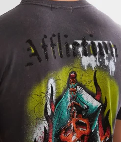 Affliction Dark Fear T-Shirt Black Lava Wash Best
