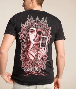 Tops|Graphic T-Shirts | Sullen Dark Heart T-Shirt Jet Black Lava