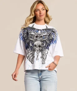 Tops | Affliction Darkness Falls Oversized T-Shirt White Reactive