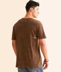 Graphic T-Shirts | Affliction Dark Omen T-Shirt Dark Tobacco Lava Wash