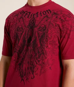 Affliction Dark Summon T-Shirt Dirty Red New
