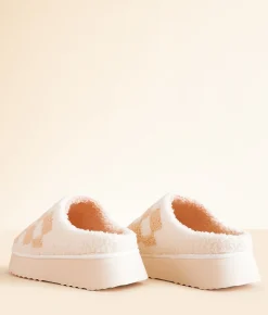 Shoes | Mia Darlaa Flatform Slipper Latte Check
