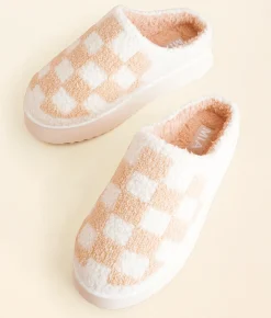 Shoes | Mia Darlaa Flatform Slipper Latte Check