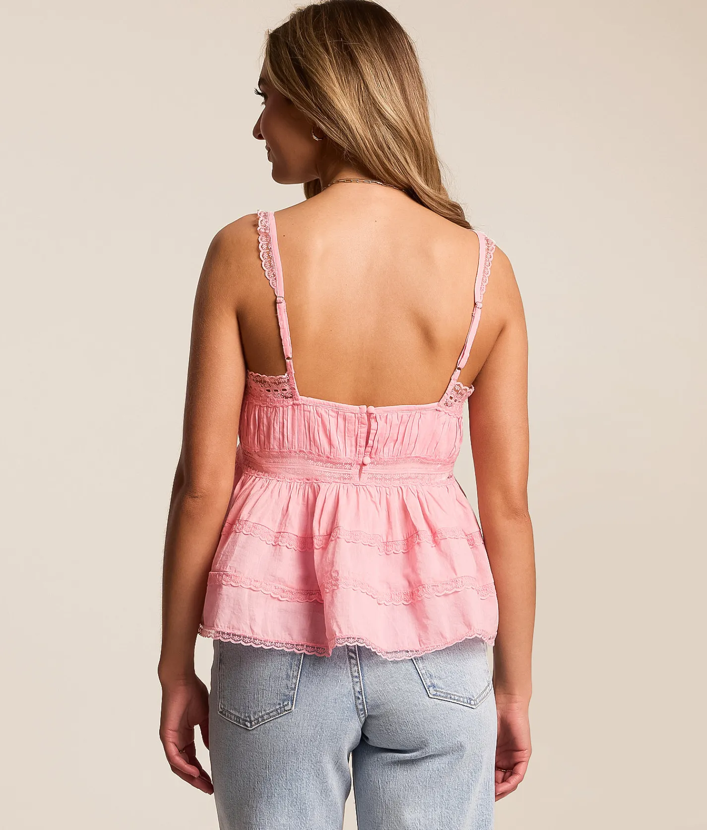Free People Darling Dreams Cami Tank Top Blushing Coral Sale
