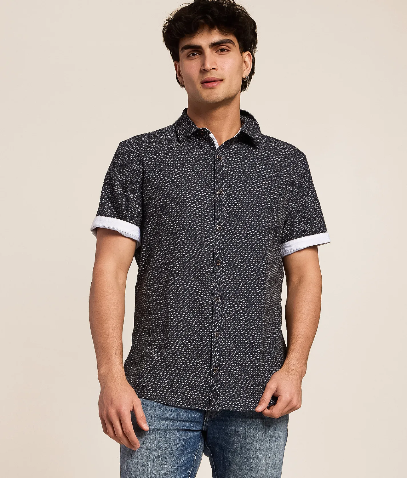 Tops | J.B. Holt Dash Athletic Performance Stretch Shirt Navy Coral