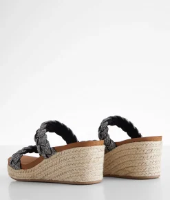 Shoes | Very G Davina Bedazzled Wedge Sandal Black