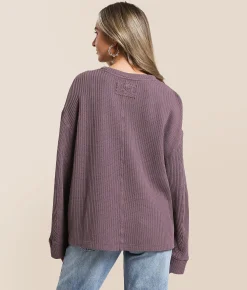 Tops | Free People Dawson Oversized Thermal Dark Purple