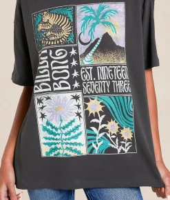Tops | Billabong Daydream Away Oversized T-Shirt Off Black