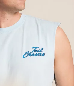 Tail Chasers Club Day Drinkin' Muscle Tank Top Chambray New