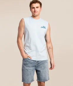 Tail Chasers Club Day Drinkin' Muscle Tank Top Chambray New