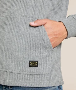 RVCA Dayshift Thermal Henley Hoodie Grey Heather Clearance