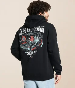 Sullen Dead End Detour Hooded Sweatshirt Jet Black Outlet