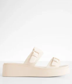 Shoes | Soda Deals Double Buckle Platform Sandal Ivory