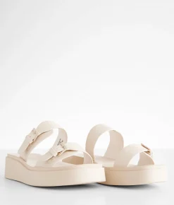 Shoes | Soda Deals Double Buckle Platform Sandal Ivory