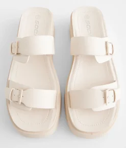 Shoes | Soda Deals Double Buckle Platform Sandal Ivory