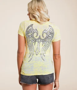 Affliction Death Blade Burnout T-Shirt Buttercup Burnout