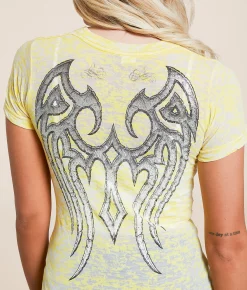Affliction Death Blade Burnout T-Shirt Buttercup Burnout