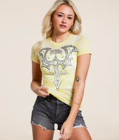 Affliction Death Blade Burnout T-Shirt Buttercup Burnout