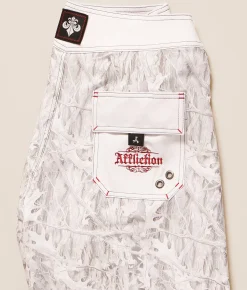 Bottoms|Swimwear | Affliction Death Eyes Stretch Boardshort White