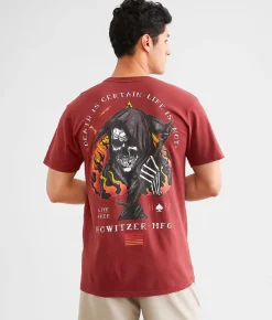 Howitzer Death Is Certain T-Shirt Cabernet New