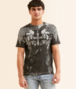 Graphic T-Shirts | Affliction Death Trial Reversible T-Shirt Silver Lava Wash