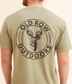 Graphic T-Shirts | Old Row Deer Circle T-Shirt Khaki