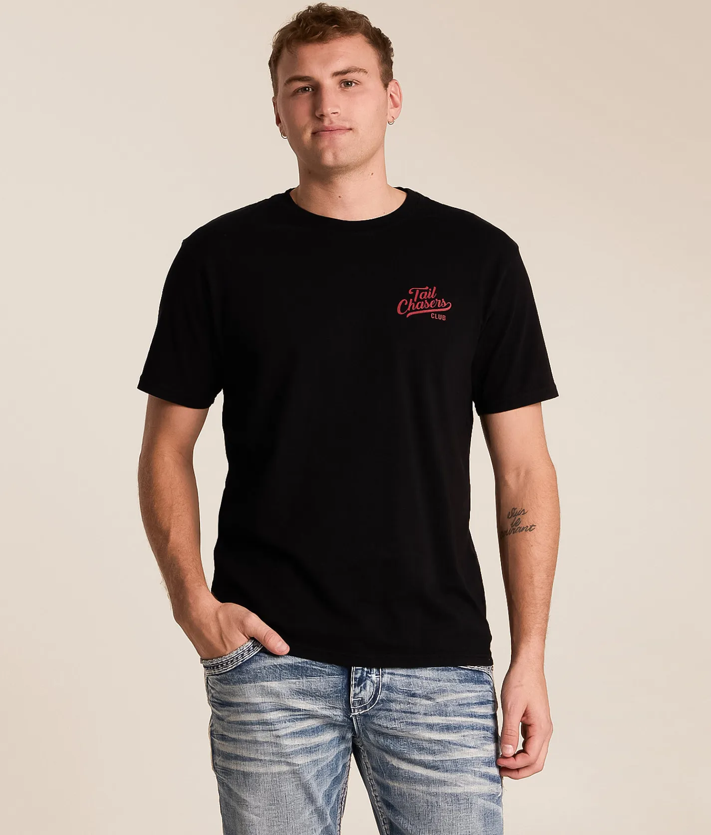 Tops|Graphic T-Shirts | Tail Chasers Club Deer Stance T-Shirt Black